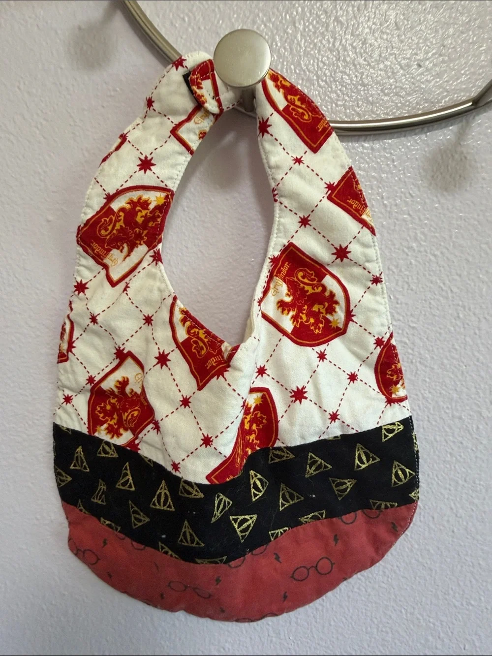 Handmade Wizard-Themed Baby Bibs in Red, Green, Black